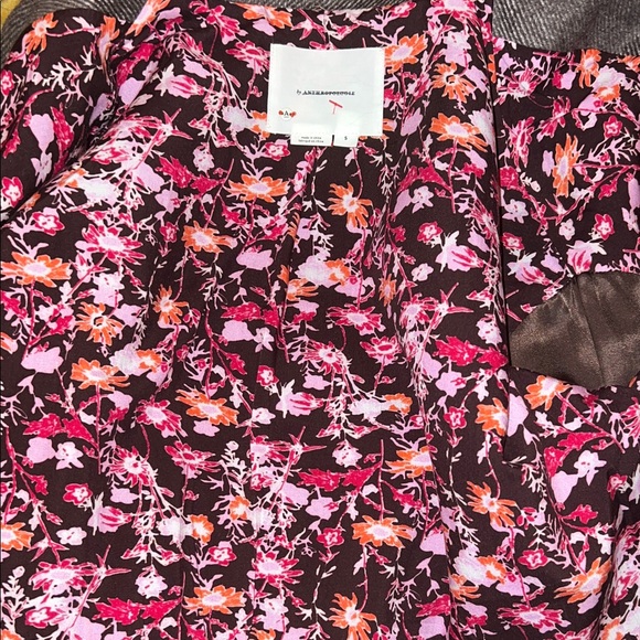 By Anthropologie Vegan Leather Twill Mixed Media Cocoon Moto Jacket S - Picture 12 of 12